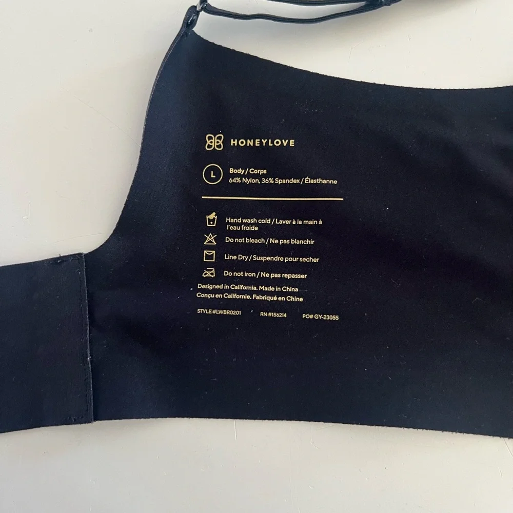 Two Honeylove Silhouette Wireless Seamless Bras‎ Black & Nude Size Large